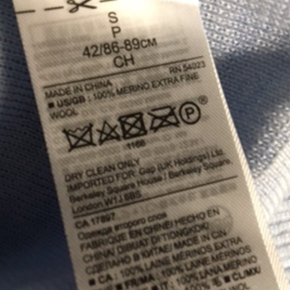 Banana Republic Baby blue 100% merino wool size S - Picture 7 of 8